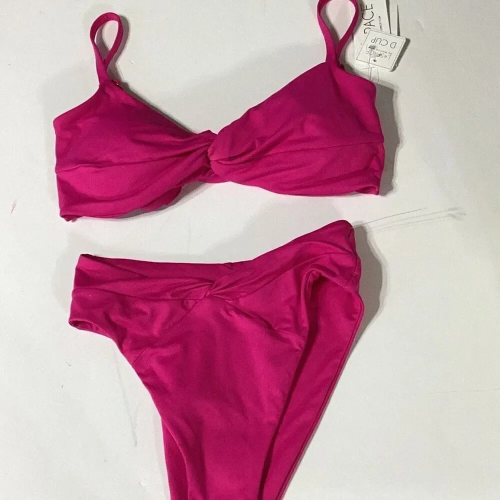 New. L*SPACE Pink D-cup bikini set. D-cup/small. Retails $209